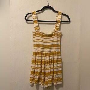 Billabong Cream and White Striped Girls L Romper